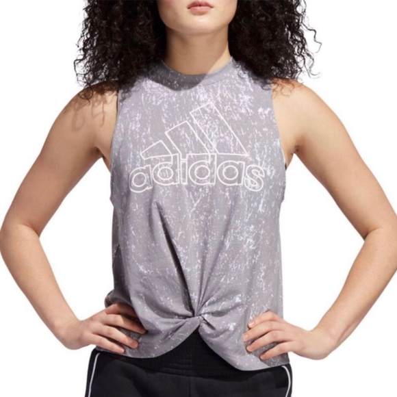 adidas Tops - 🆕 ADIDAS Splatter Paint Twist Front Tank Top